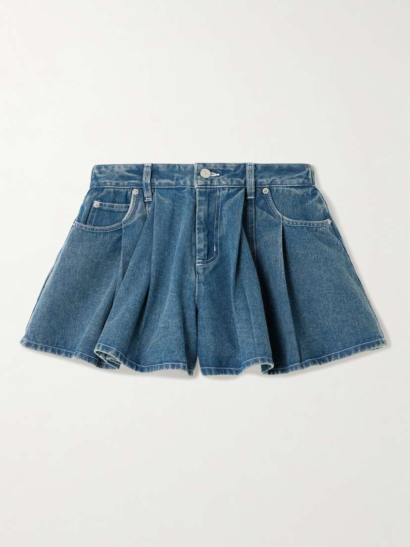 Sea Stasia Pleated Denim Shorts