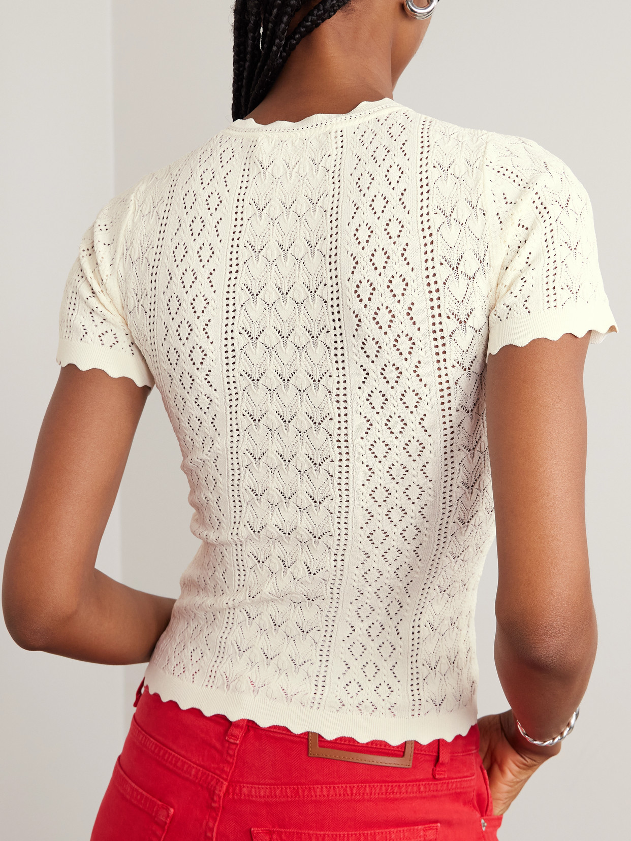Georgia Pointelle-Knit Top