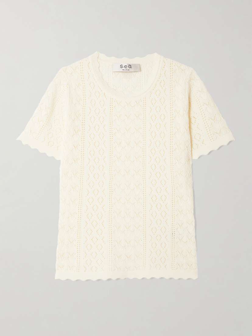 Sea Georgia Pointelle-knit Top