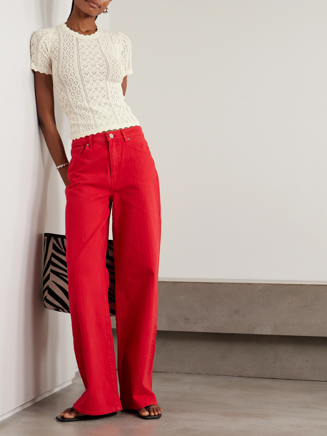 Georgia Pointelle-Knit Top