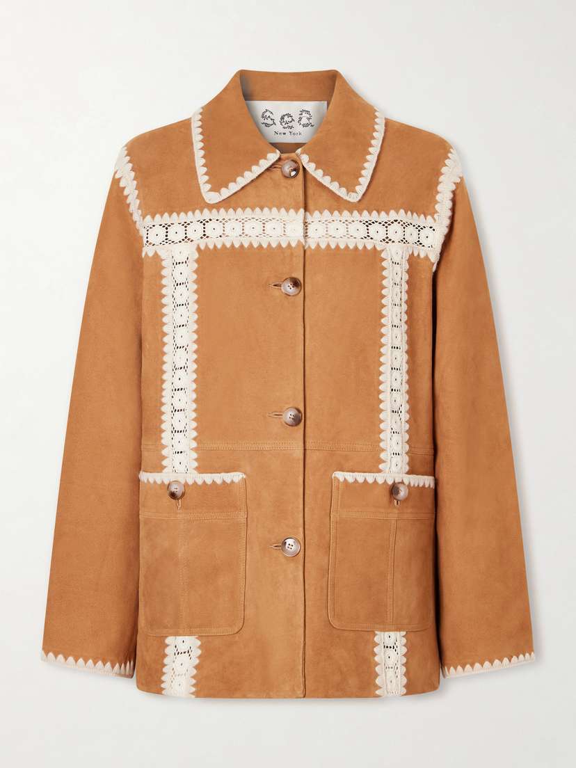 Sea Irena Embroidered Suede Jacket