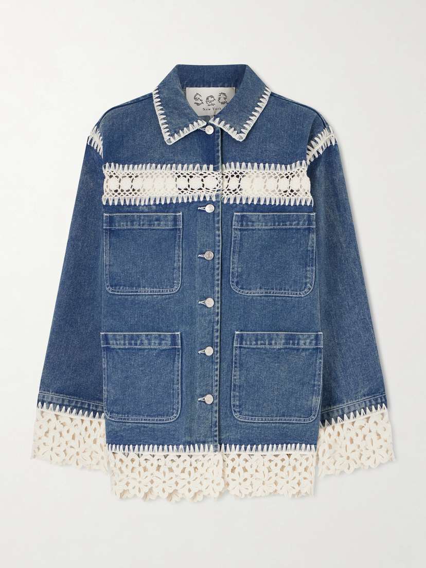 Sea Stasia Crochet-trimmed Denim Jacket