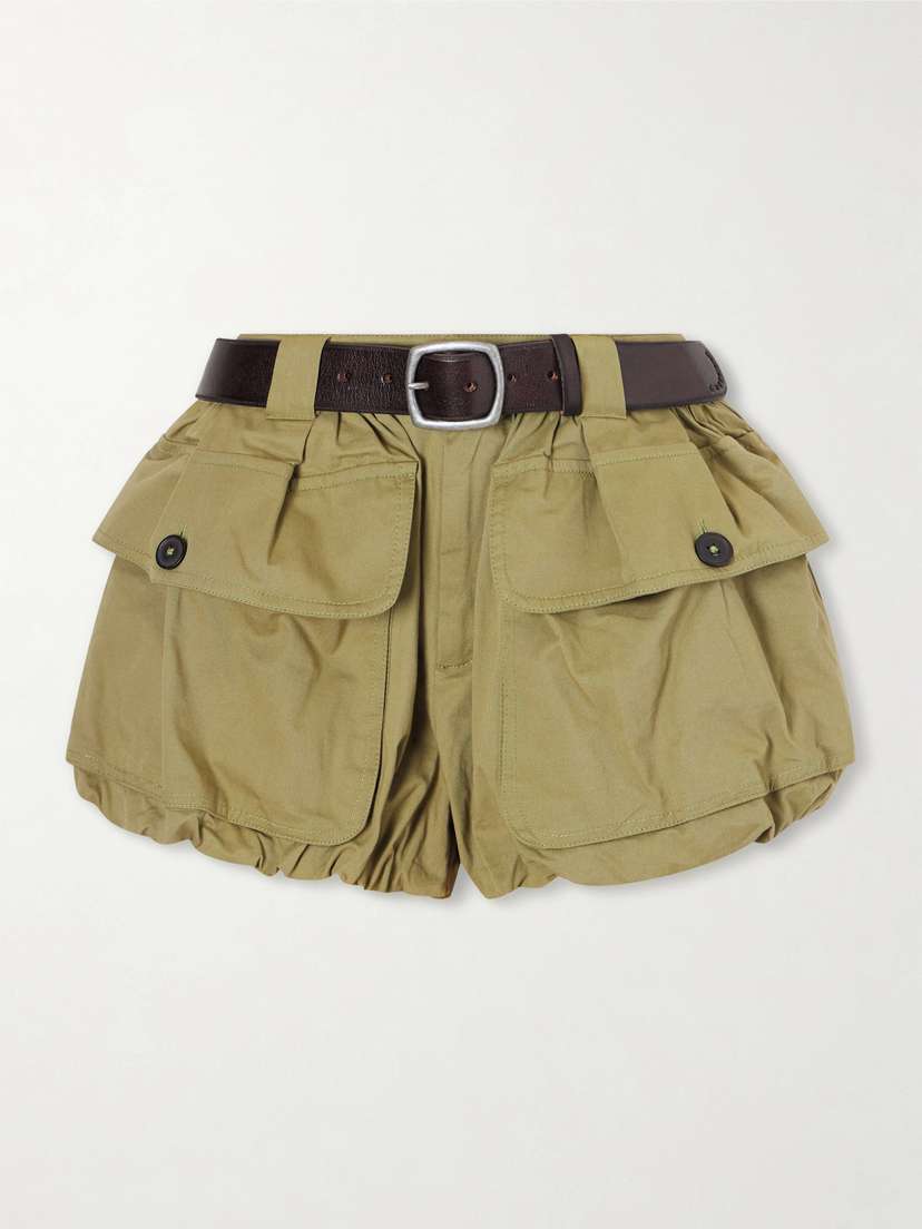 Sea Andrea Belted Cotton-twill Shorts