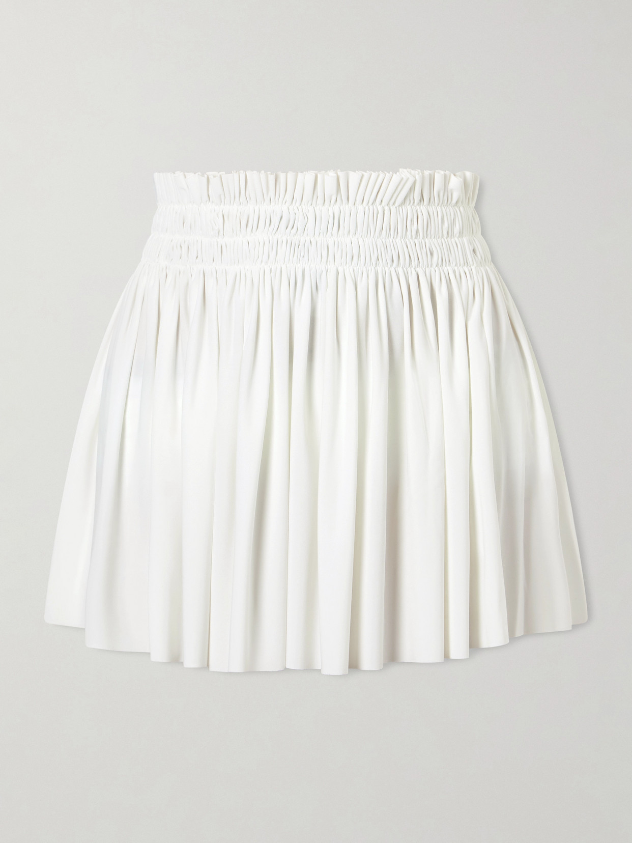 Norma Kamali Pickleball Pleated Jersey Tennis Skirt In White