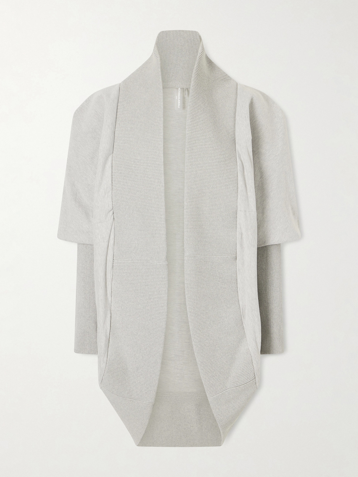 Norma Kamali Cocoon Stretch-cotton Jersey Cardigan In Gray