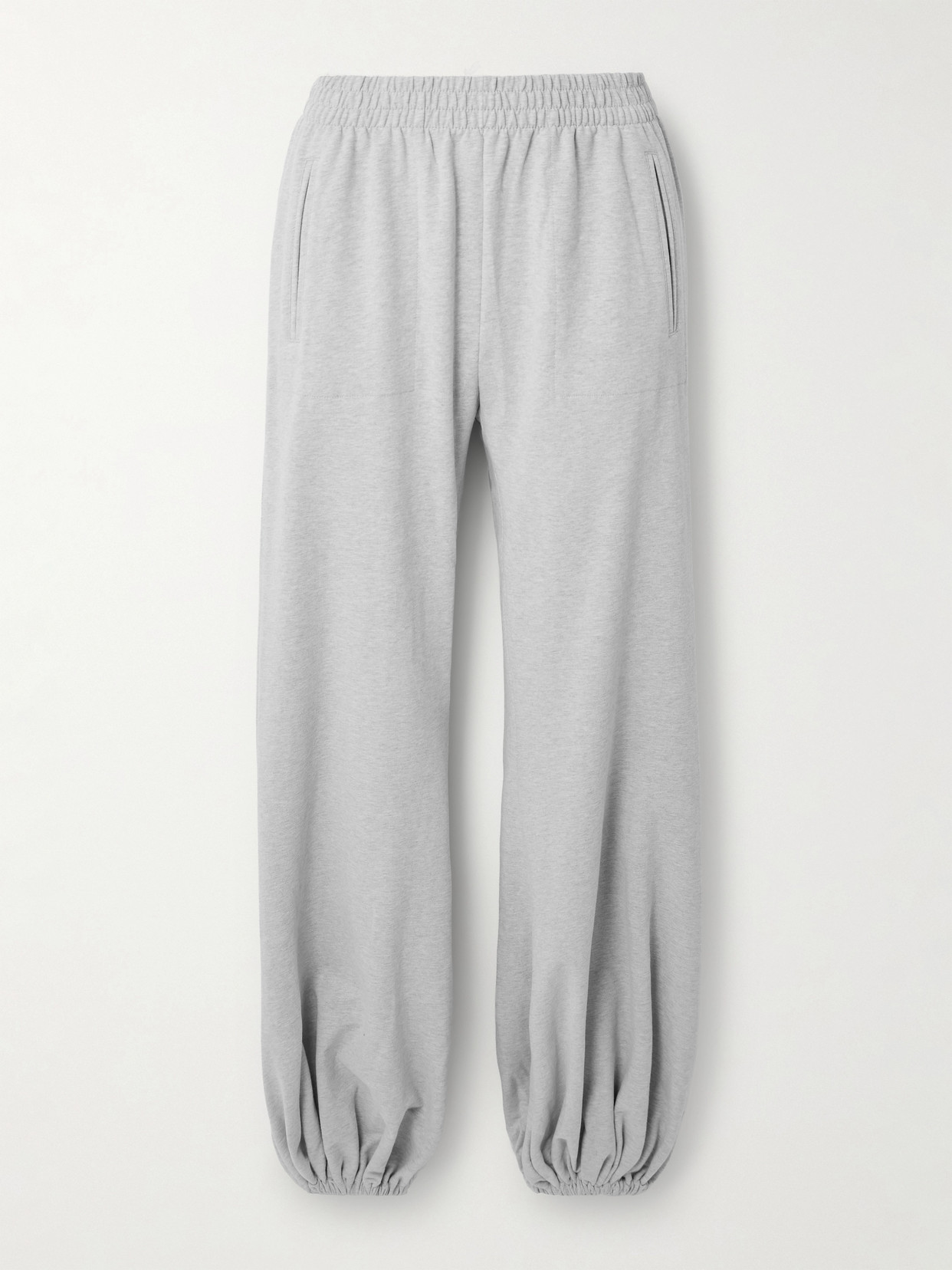 Norma Kamali Stretch-cotton Jersey Tapered Sweatpants In Gray