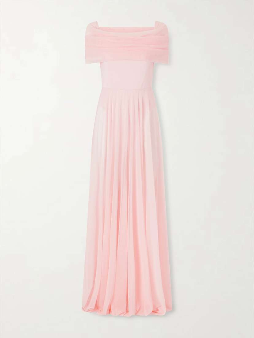 Norma Kamali Flared Sheer Gown