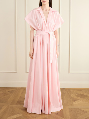 Norma Kamali Tie-detailed woven gown