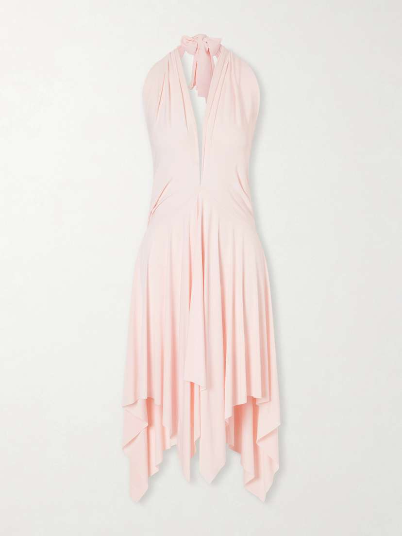 Norma Kamali Pleated Stretch-jersey Mini Dress