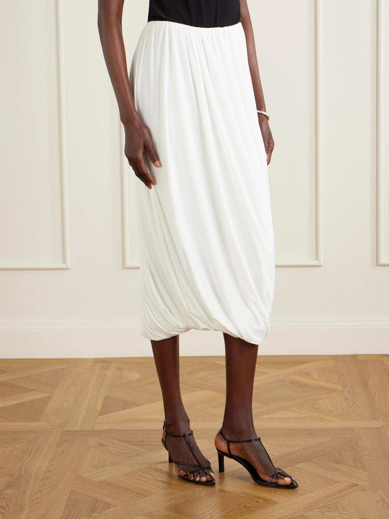 Pleated Jersey Midi