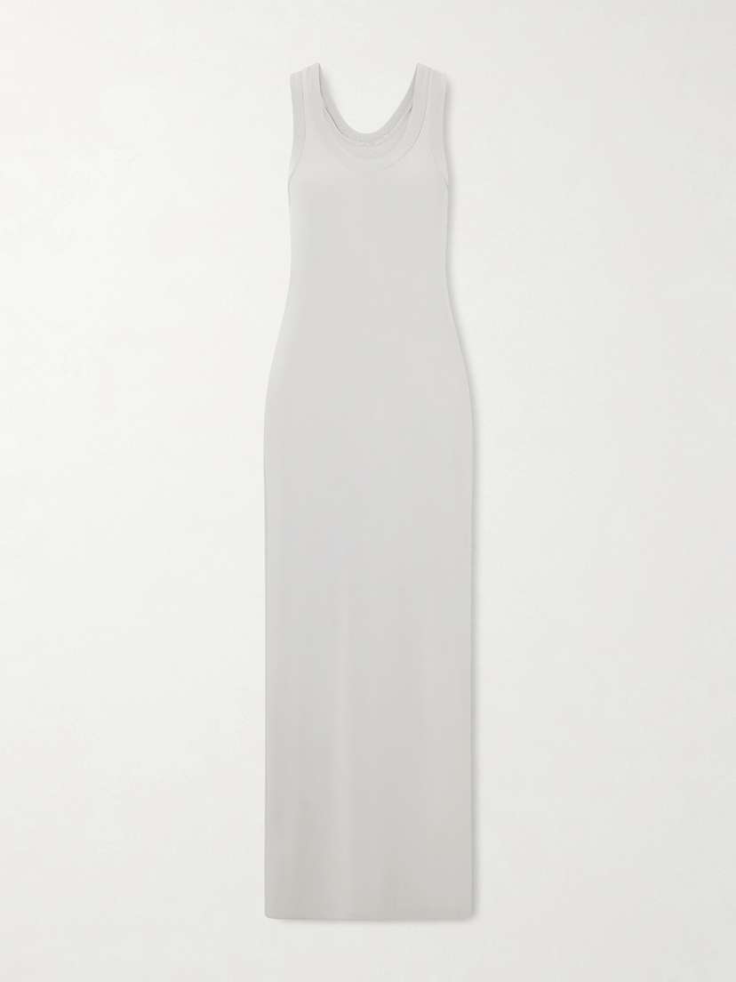 Norma Kamali Racer Stretch Satin-jersey Maxi Dress