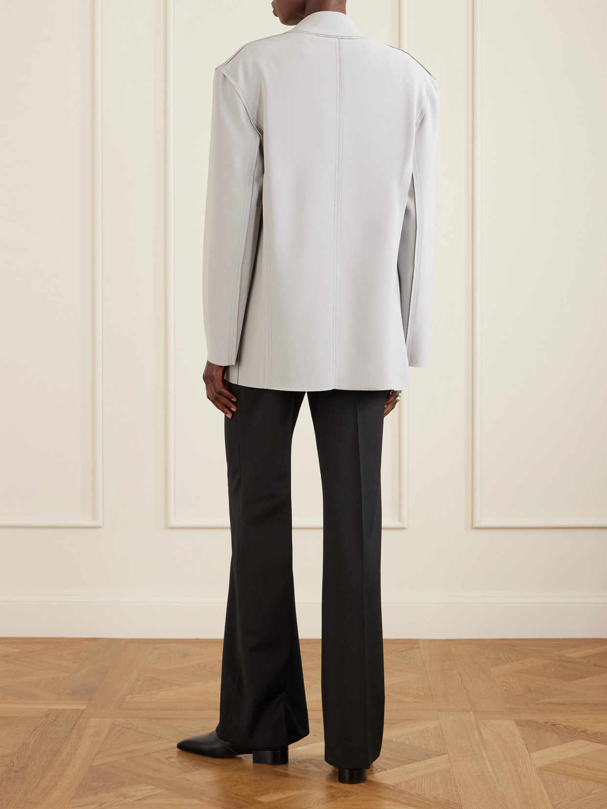 Norma Kamali Oversized Single-breasted Blazer Jacket In White