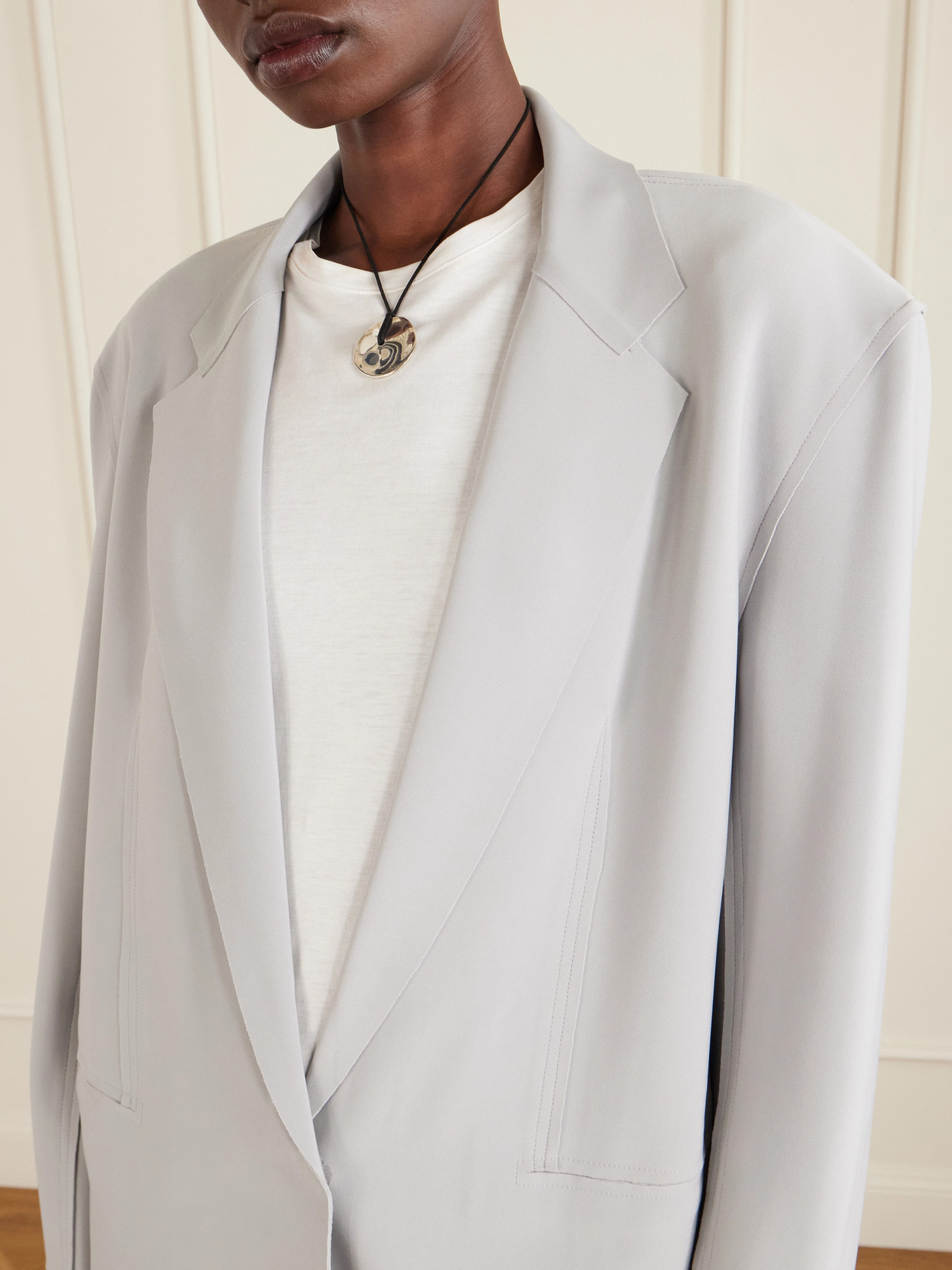 Norma Kamali Oversized Single-breasted Blazer Jacket In White