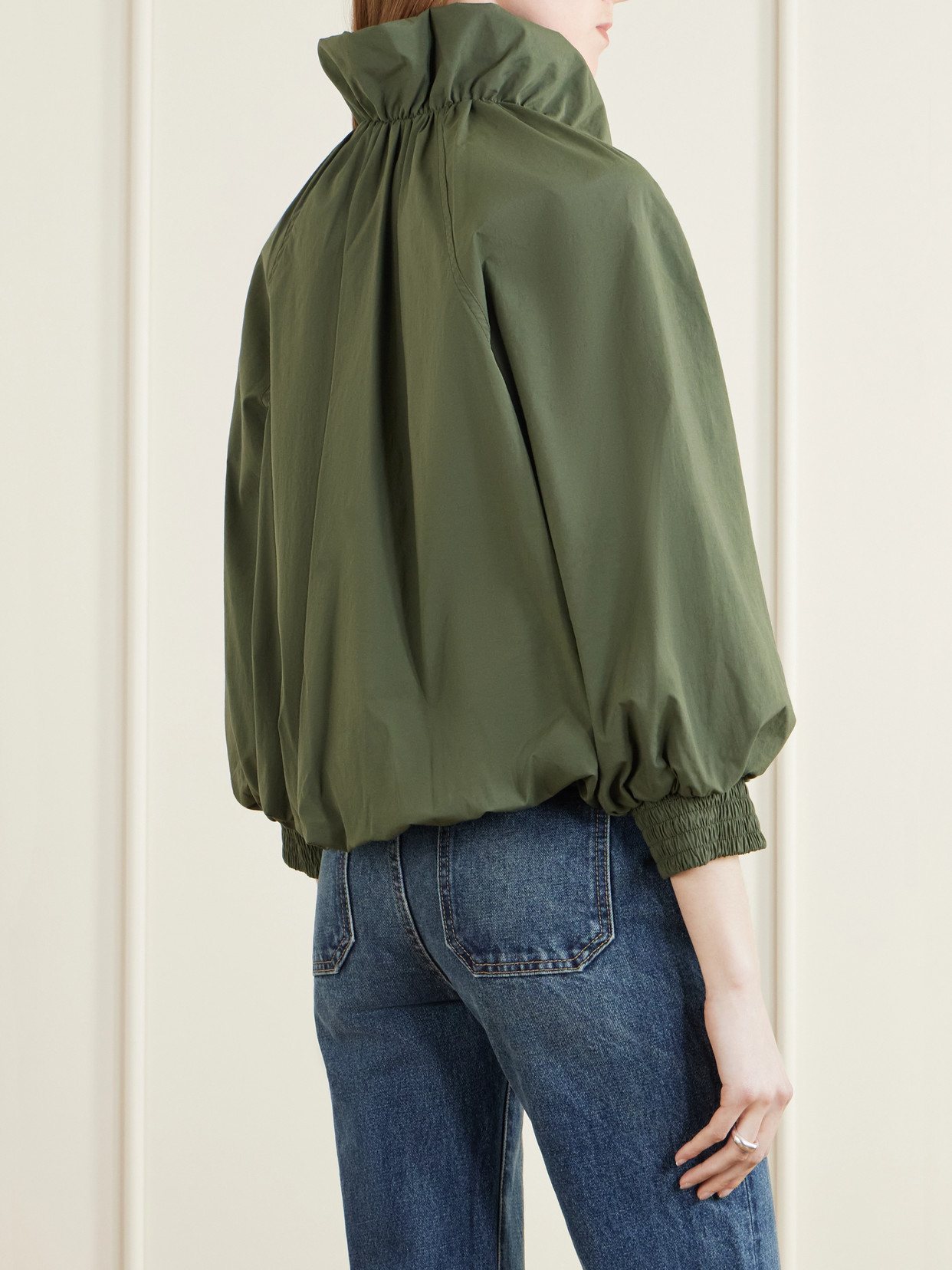 Veronica Beard Circe Faille Bubble Jacket In Green