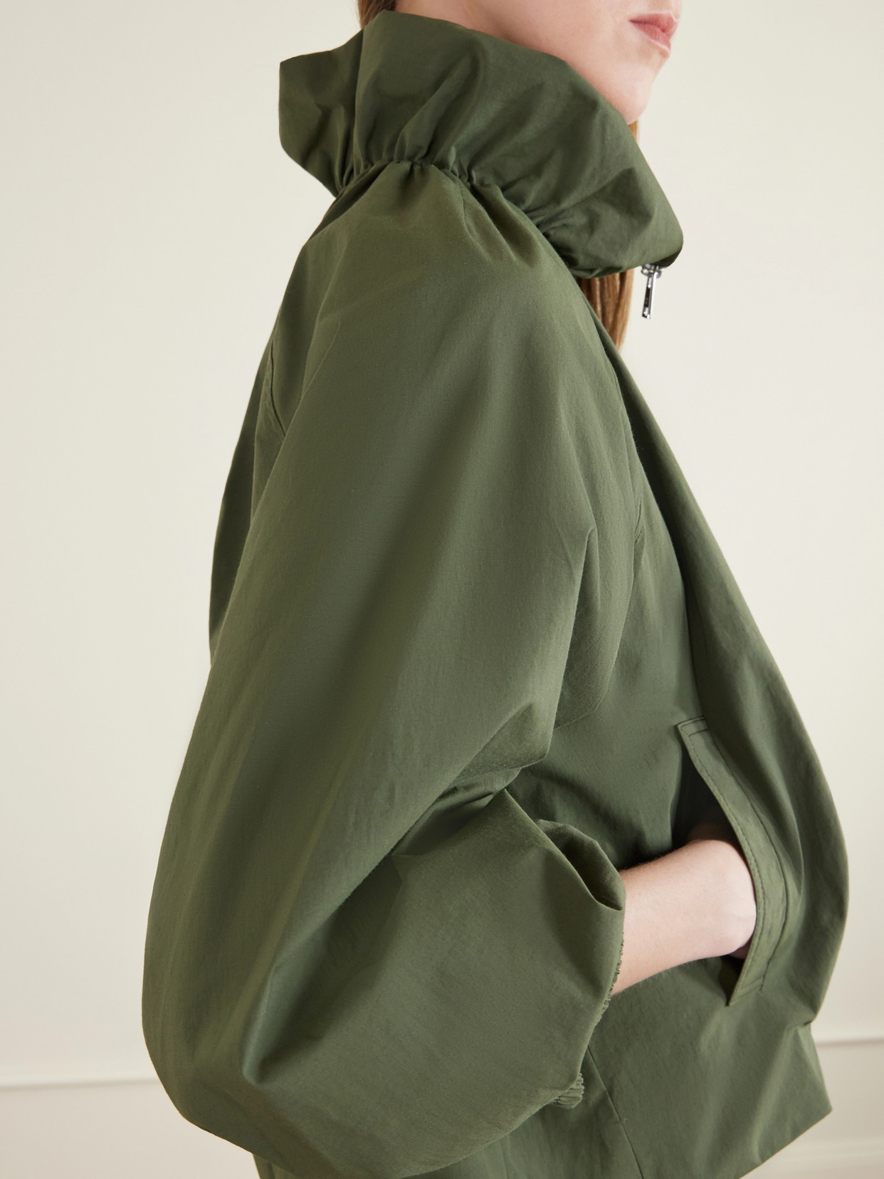 Veronica Beard Circe Faille Bubble Jacket In Green