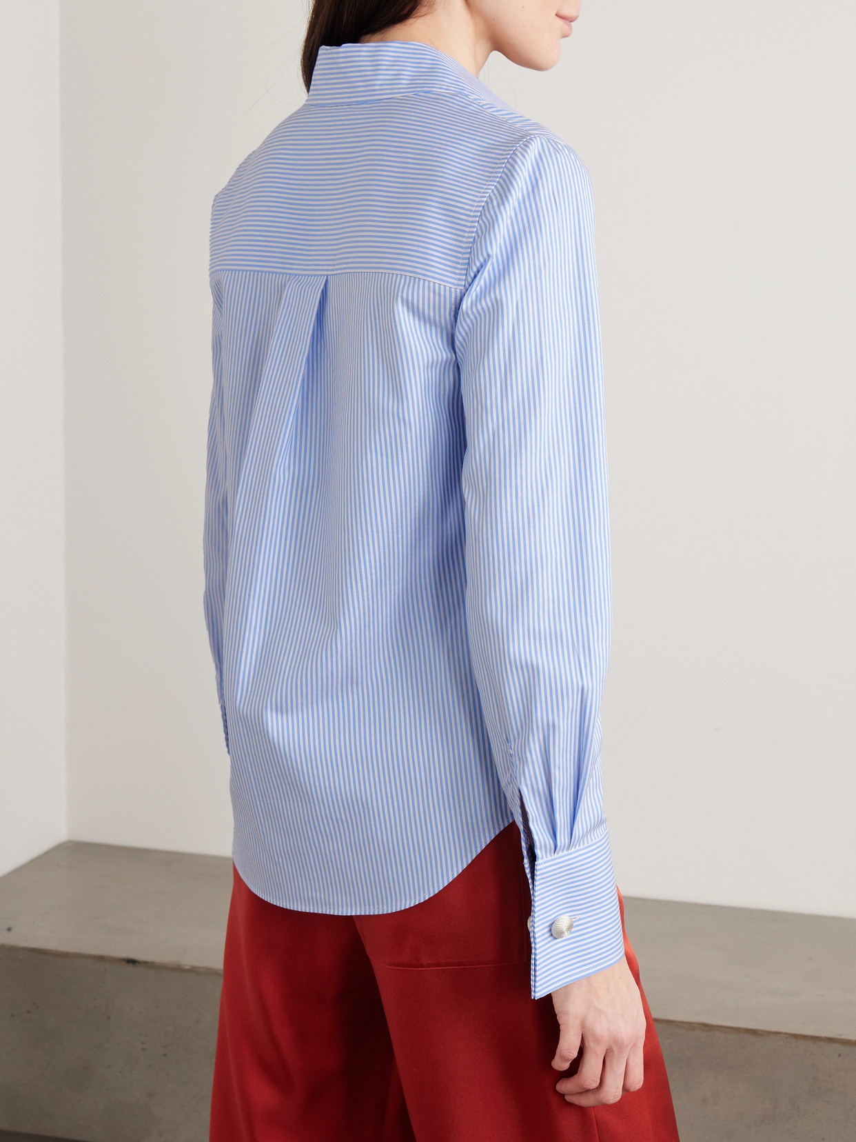 Amelia Striped Cotton-Poplin Shirt