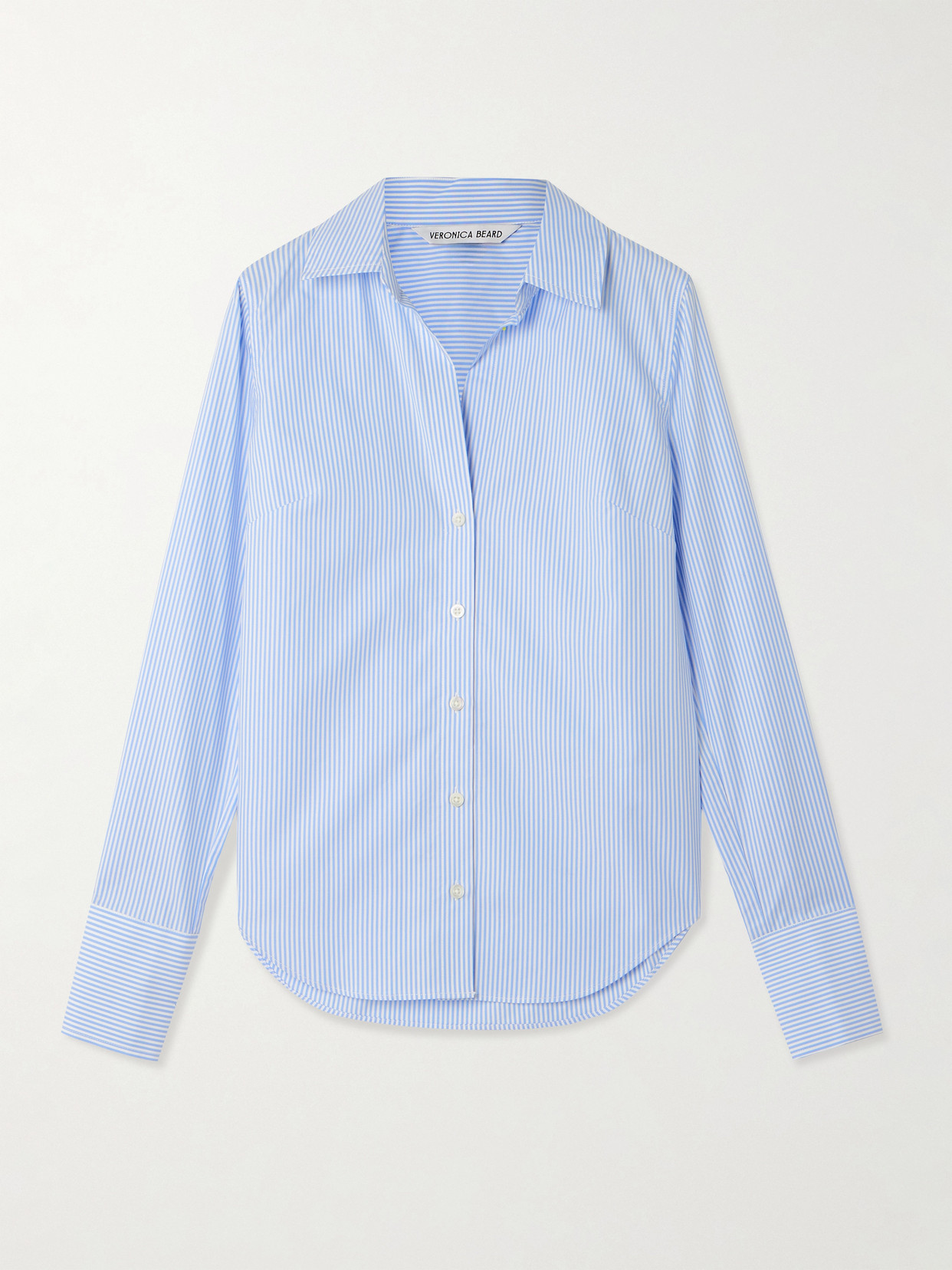 Veronica Beard Amelia Striped Cotton-poplin Shirt In Blue
