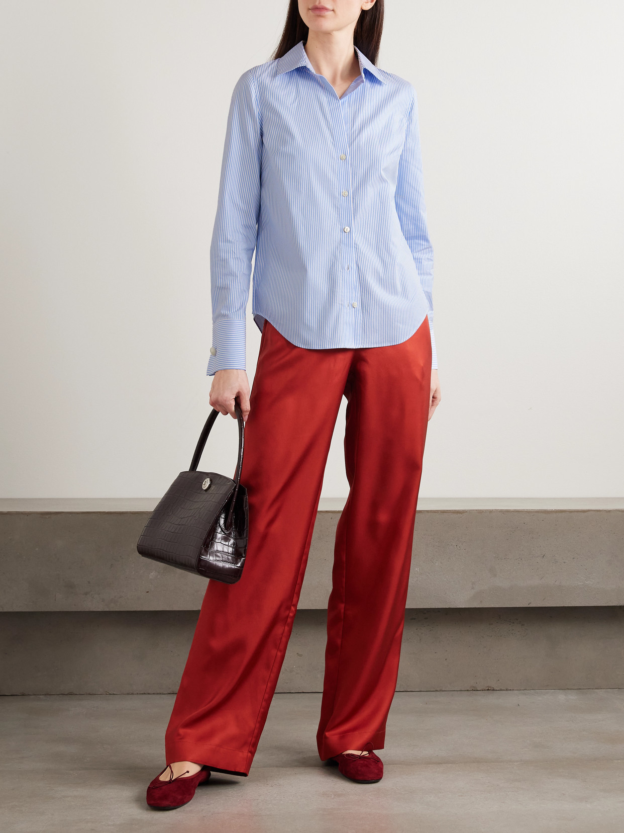 Amelia Striped Cotton-Poplin Shirt