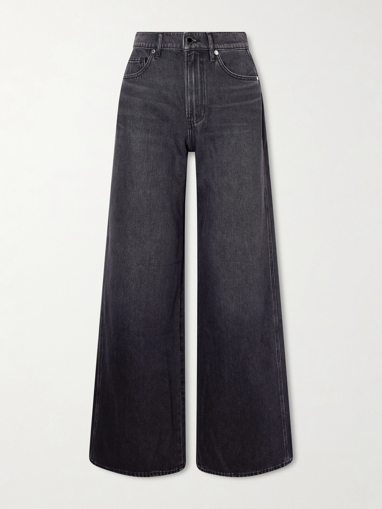 Veronica Beard Kasey Mid-rise Wide-leg Jeans In Black