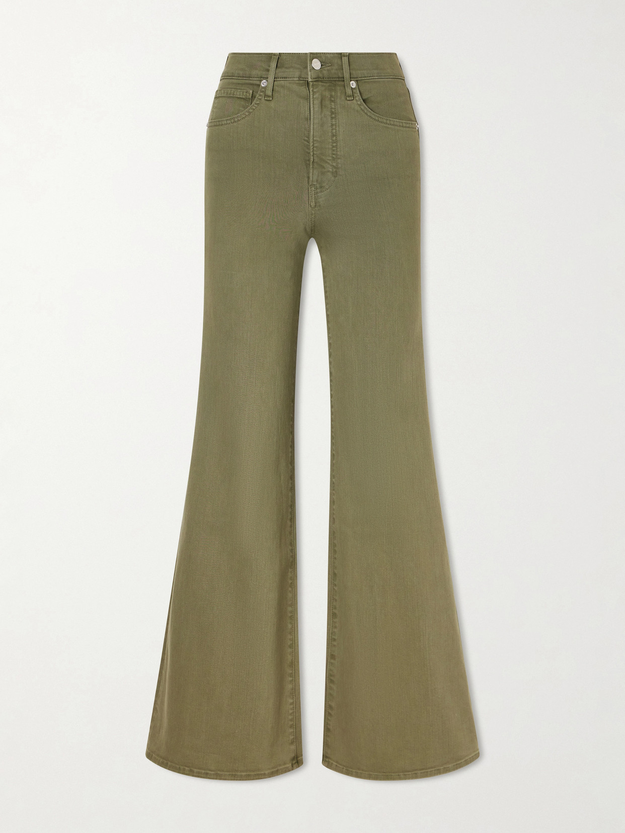 Veronica Beard Joplin High-rise Flared Jeans In Green