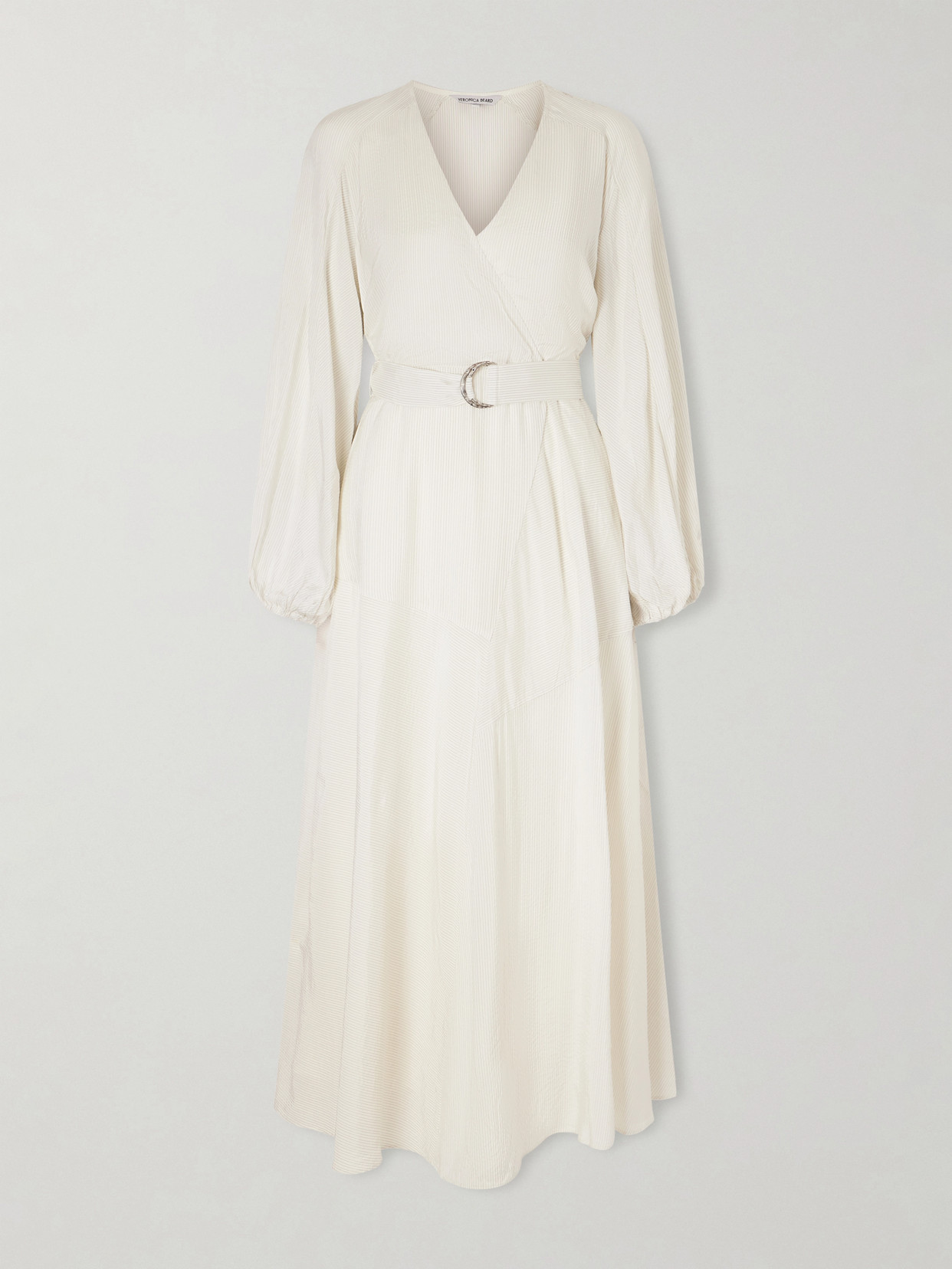 Veronica Beard Seneca Striped Midi Dress In White