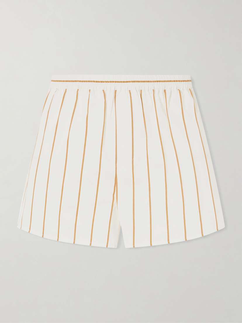 Staud Rove Striped Cotton-blend Shorts