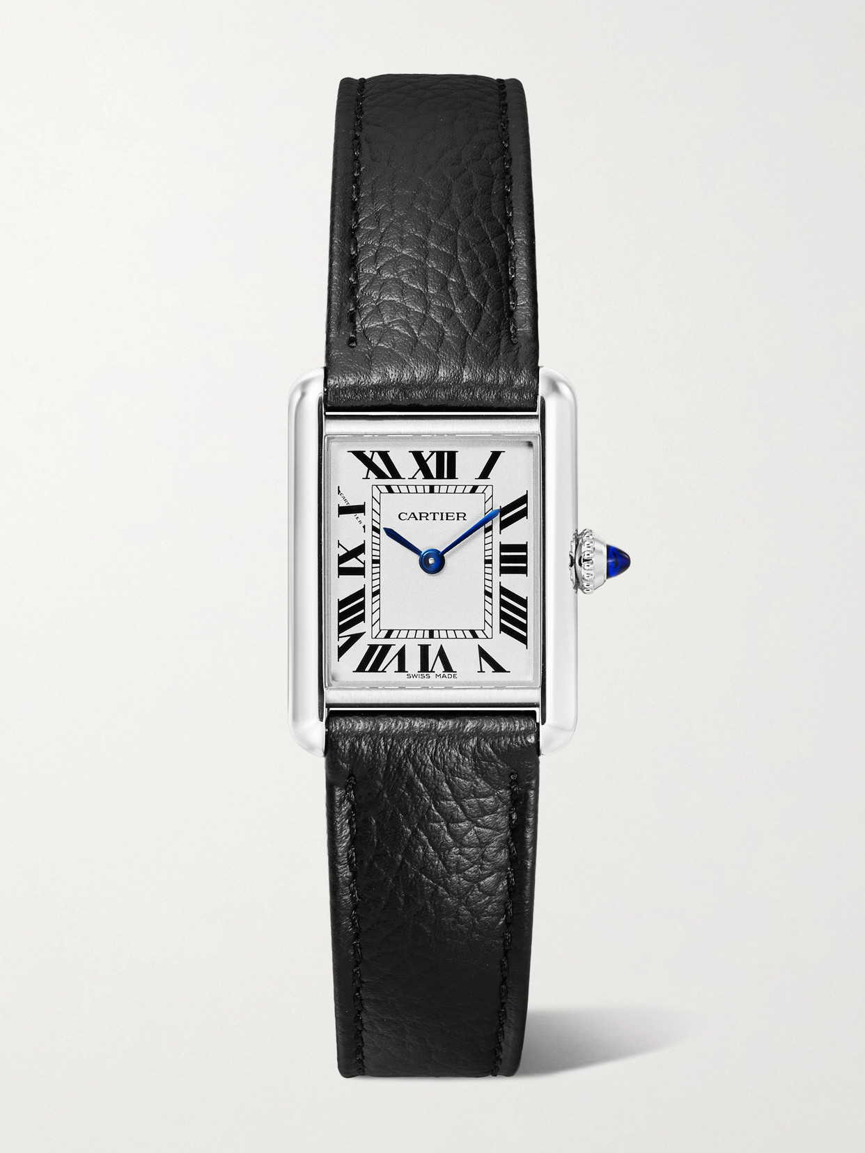 Cartier - Tank Must De Cartier 29.5mm Stainless Steel And Leather Watch - Silver