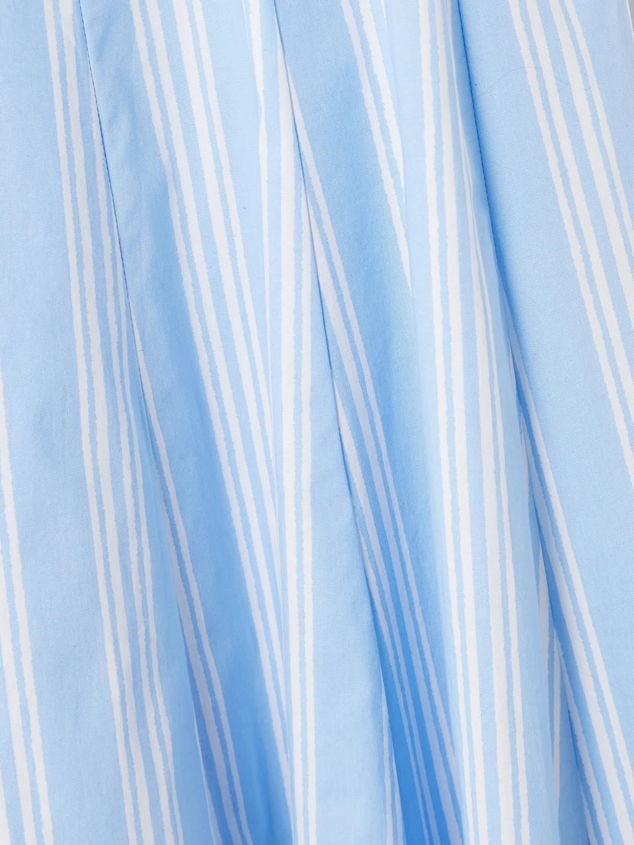 Staud Wells Paneled Striped Cotton-blend Poplin Midi Dress In Blue