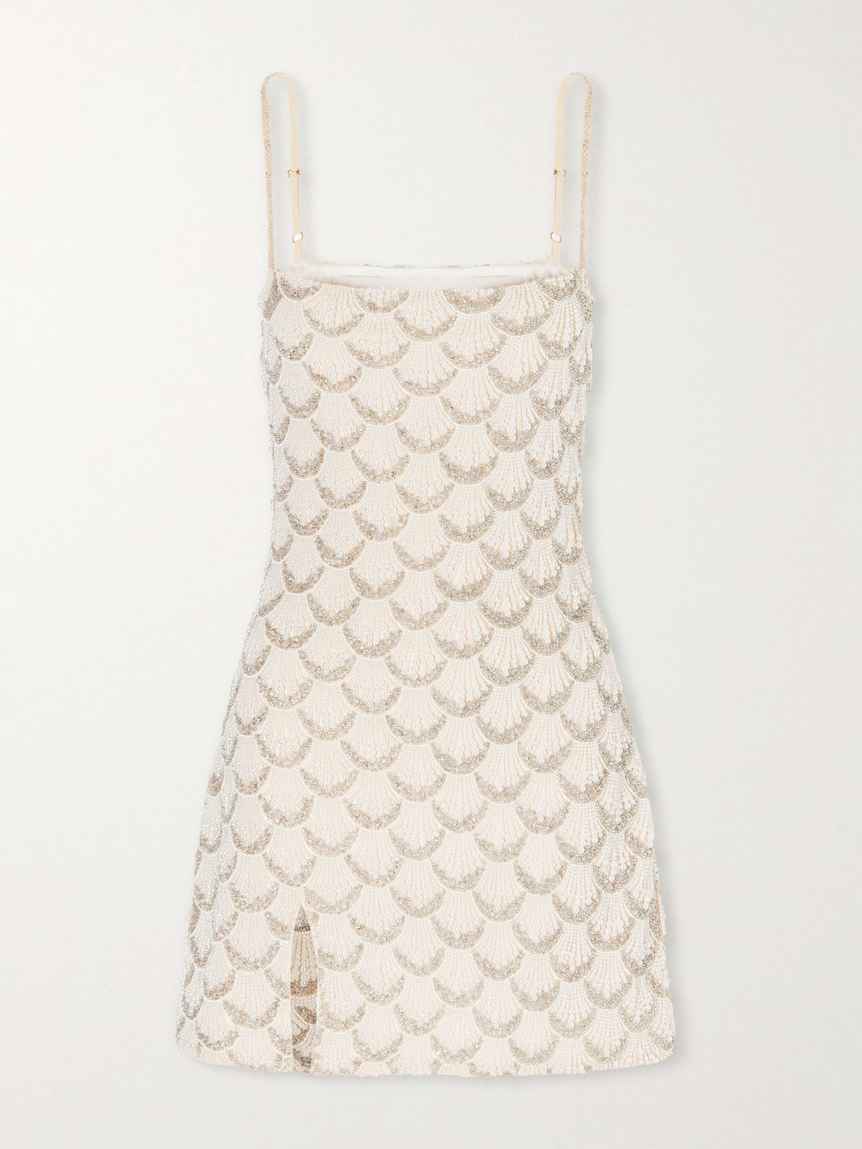 Staud Las Palmas Embellished Mini Dress In Neutral