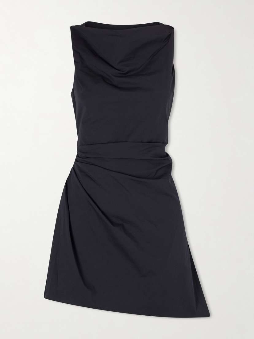 Staud Callie Gathered Cotton-blend Poplin Mini Dress