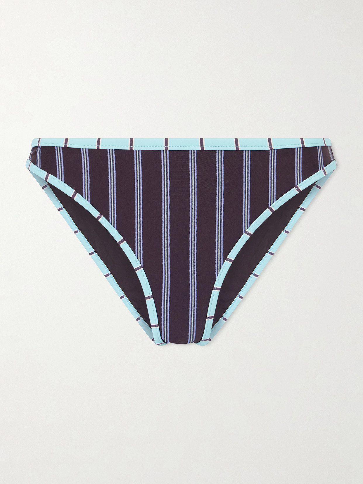 Staud Coto Striped Bikini Briefs In Blue