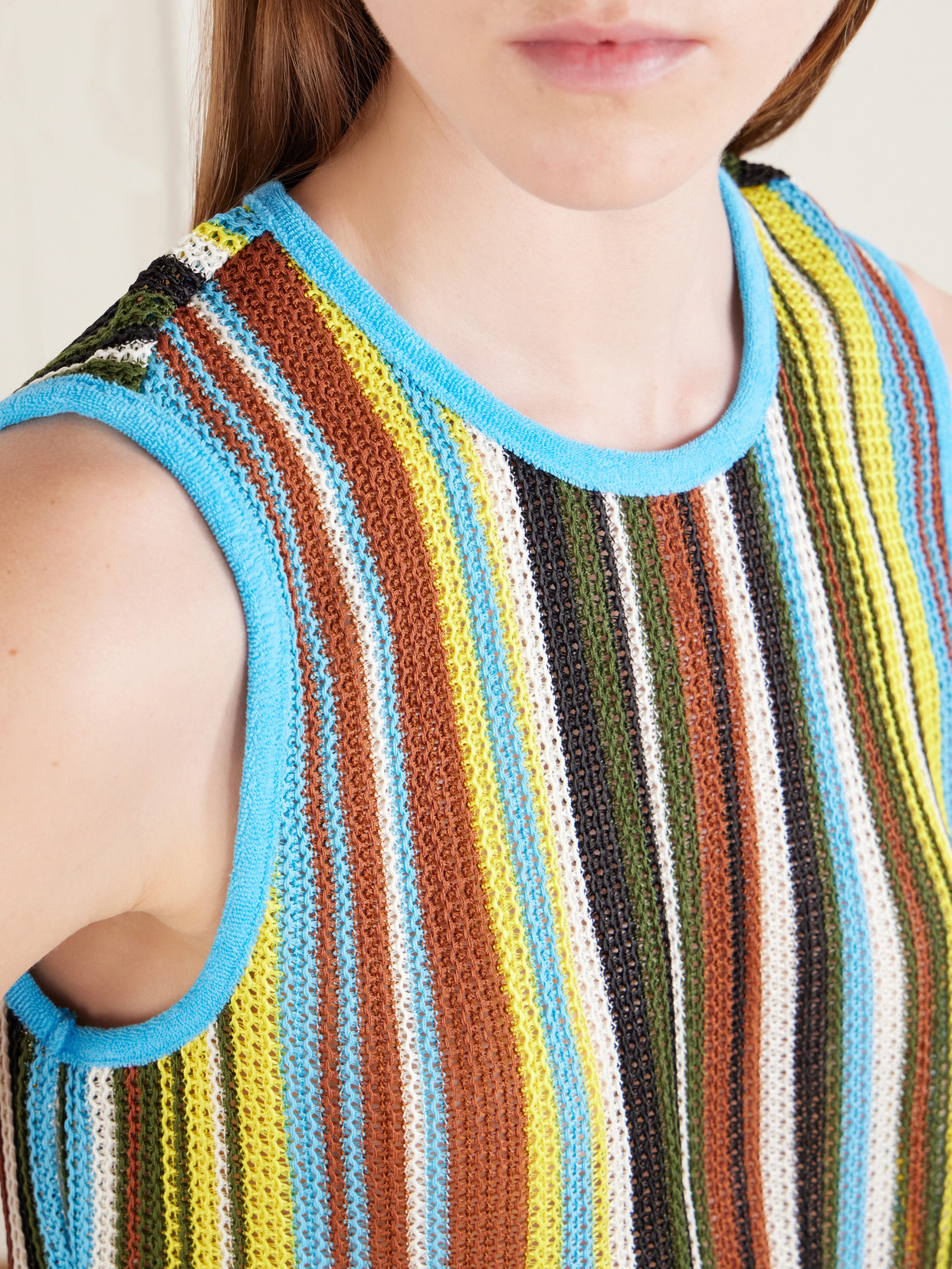 Staud Ali Striped Knitted Straight-leg Pants In Multi