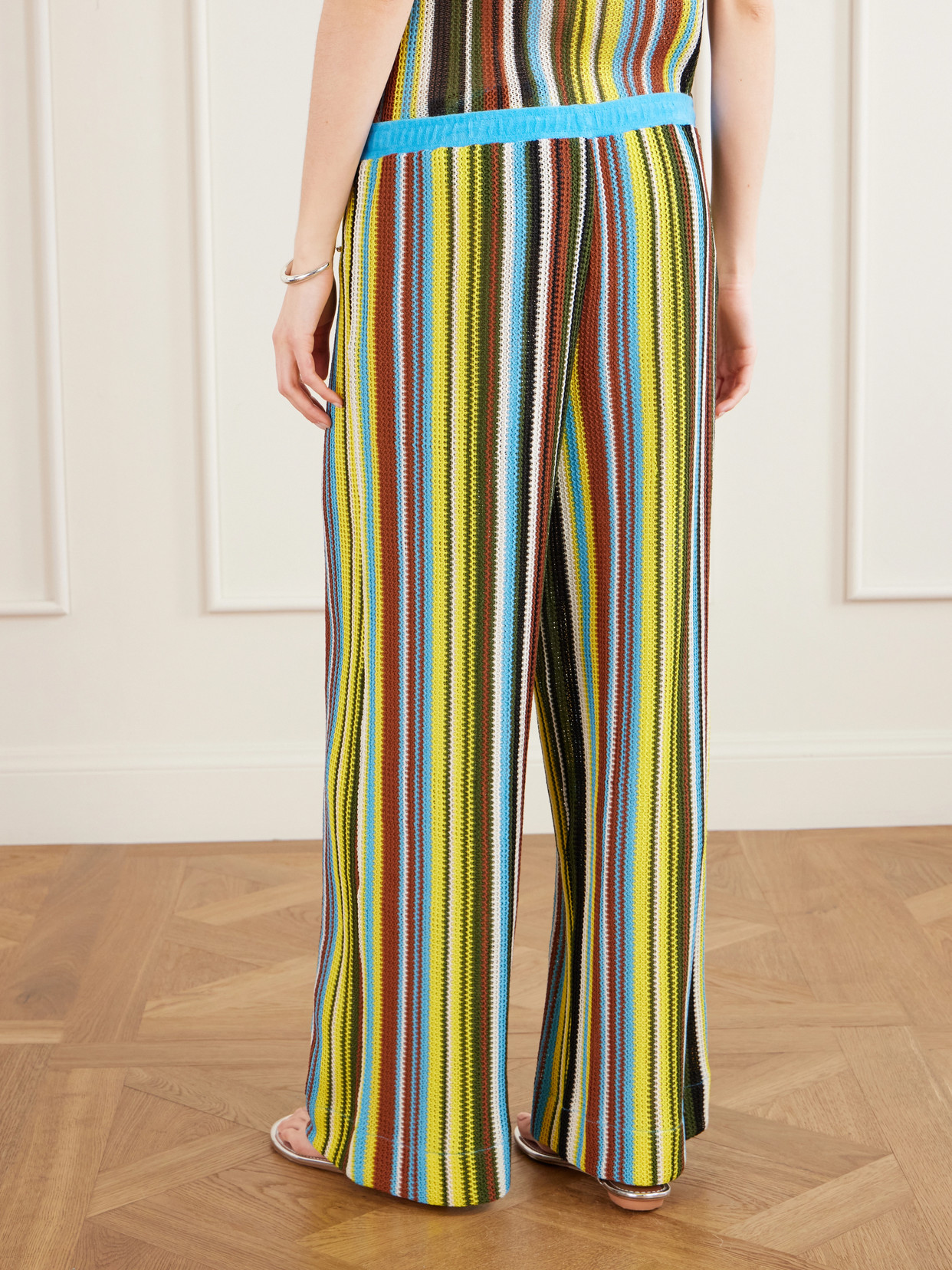 Staud Valley Stripe Open Stitch Knit Top In Multi