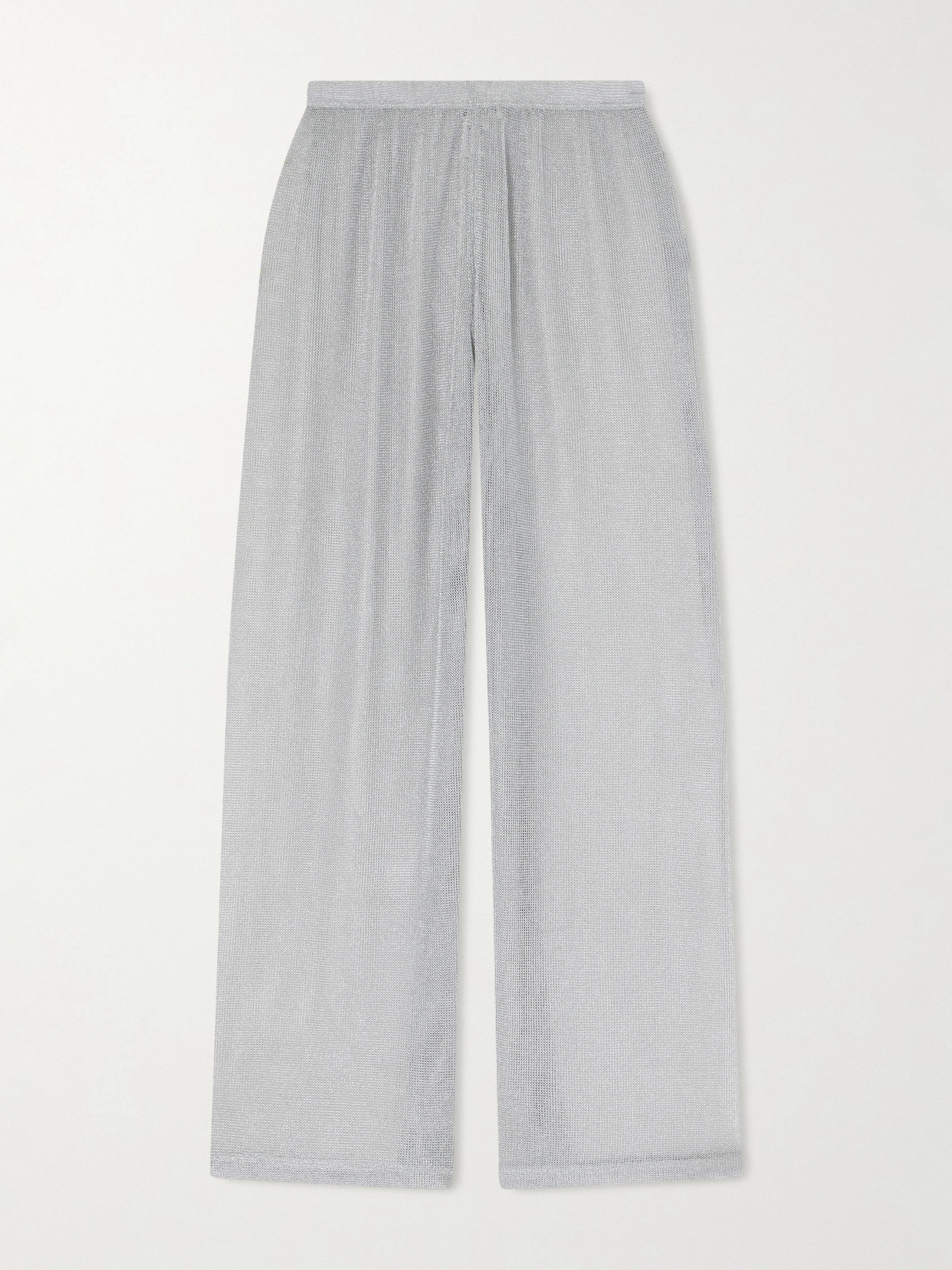 Ali Metallic Knitted Wide-Leg Pants