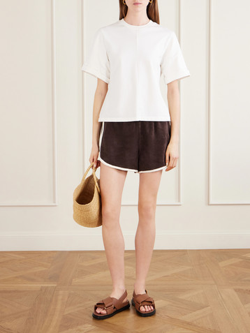 Staud Rove cotton-blend terry shorts