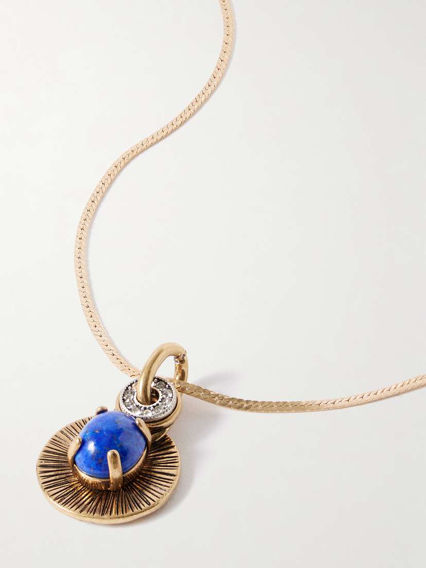 MAISON MAYLE Soli Bon Gold-plated, Lapis Lazuli And Crystal Necklace