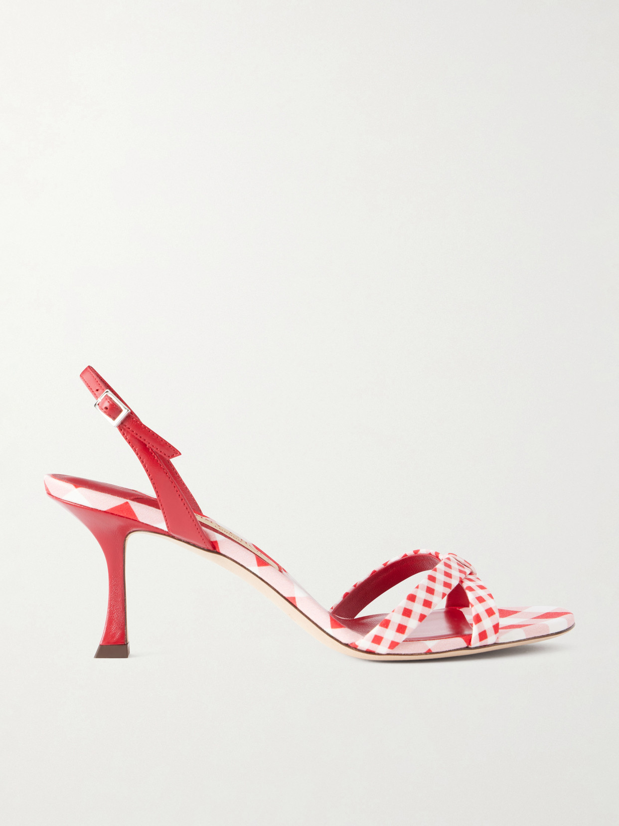 Elsy 70 Leather-Trimmed Twill Slingback