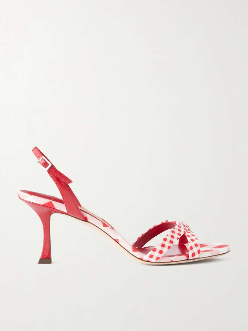 Jimmy Choo Elsy 70 Leather-trimmed Twill Slingback Sandals