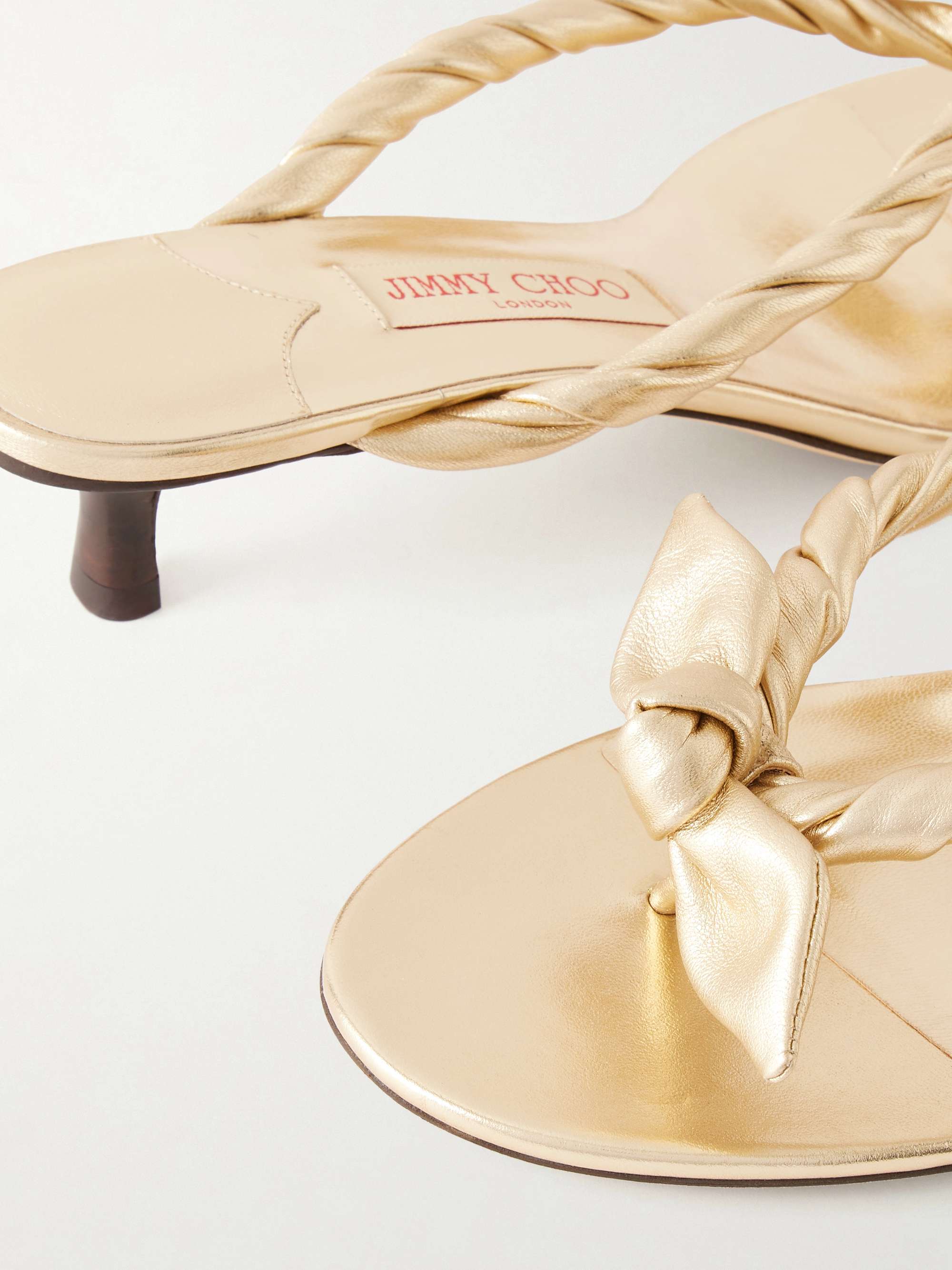 JIMMY CHOO Liss 35 metallic-leather sandals | NET-A-PORTER