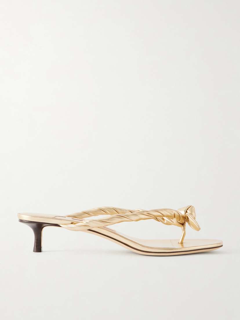 Jimmy Choo Liss 35 Metallic-leather Sandals