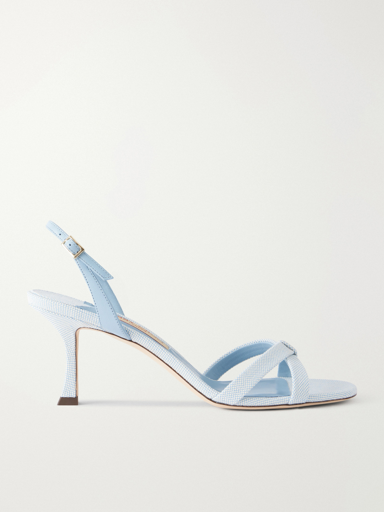 Elsy 70 Leather-Trimmed Canvas Slingback