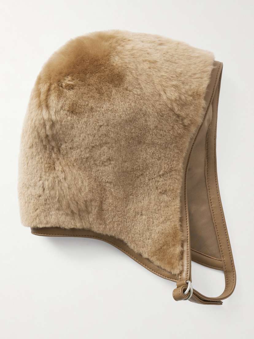 Acne Studios Leather-trimmed Shearling Hood