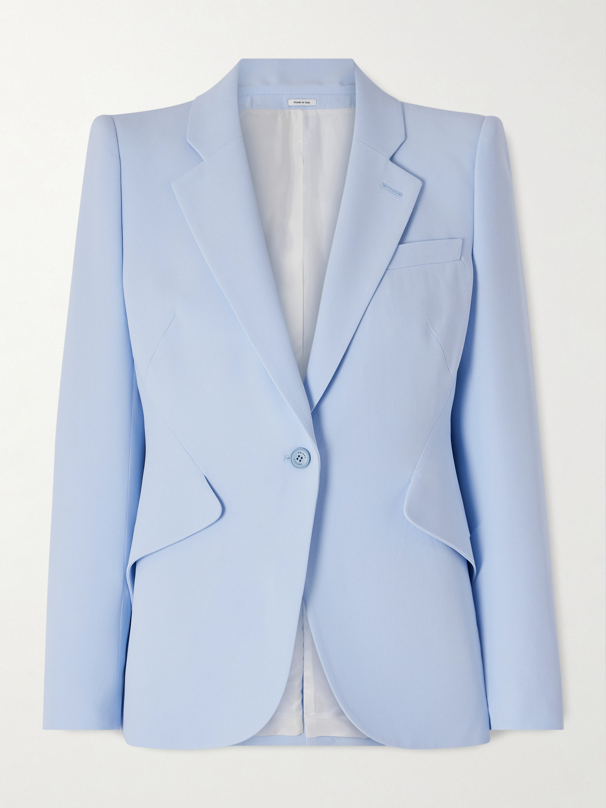 Alexander Mcqueen Crepe Blazer In Blue