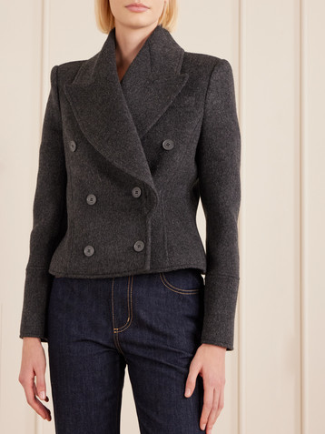 McQueen Double-breasted wool-felt blazer