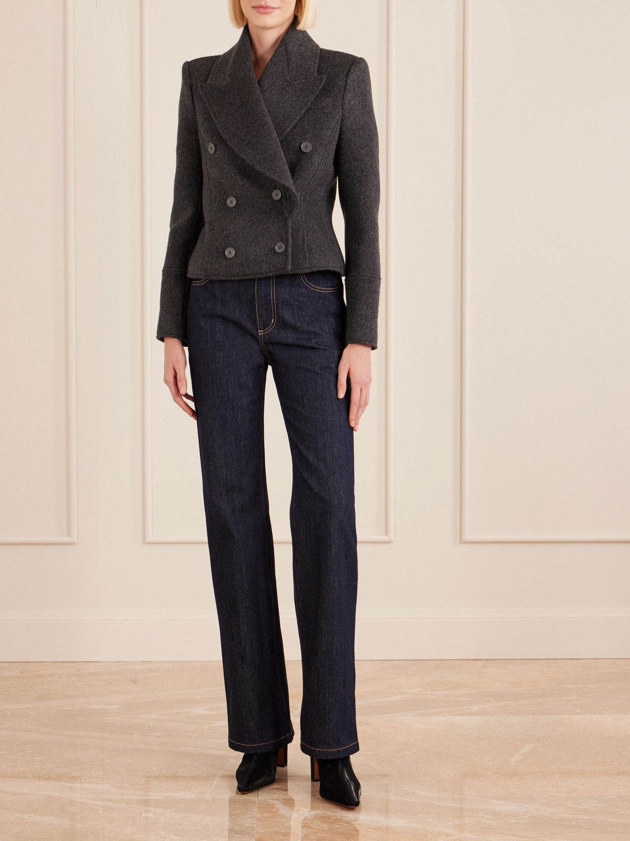 Alexander Mcqueen Double-breasted Wool-felt Blazer In Multi