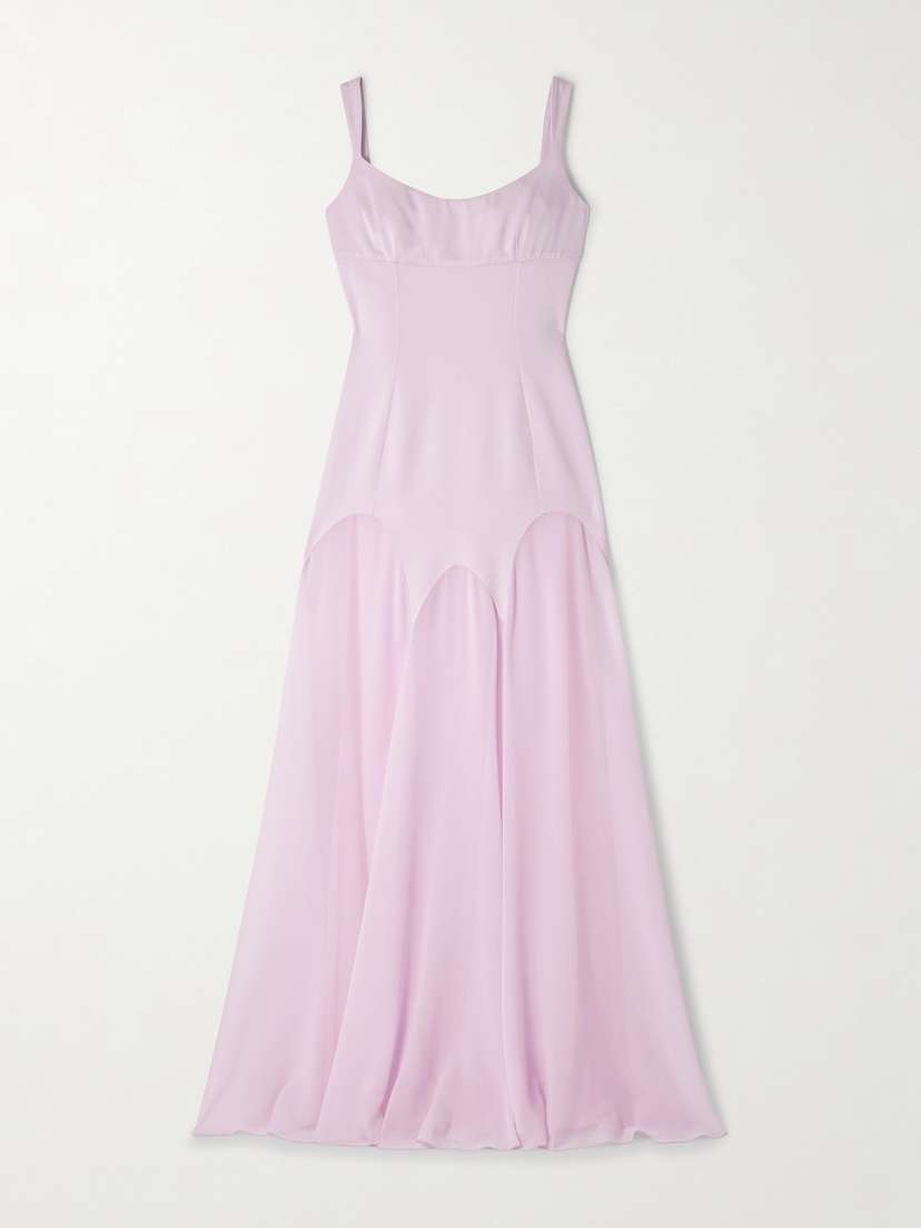 McQueen Paneled Satin-crepe Gown