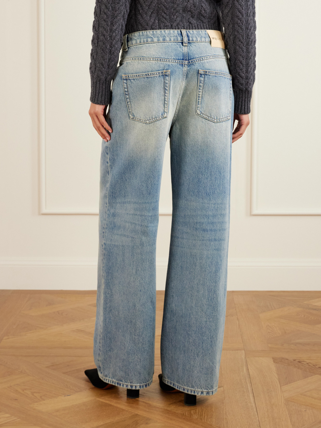Alexander Mcqueen Mid-rise Wide-leg Jeans In Blue