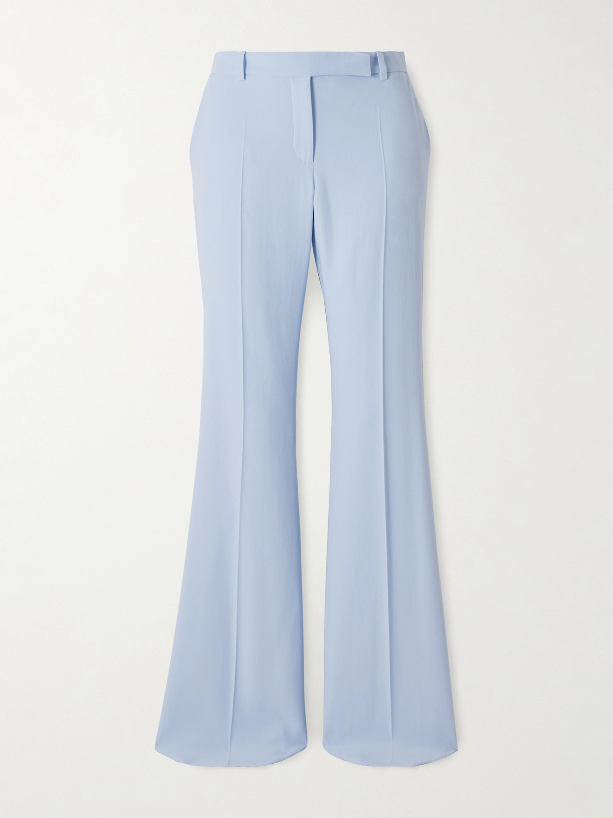 Alexander Mcqueen Crepe Flared Pants In Blue