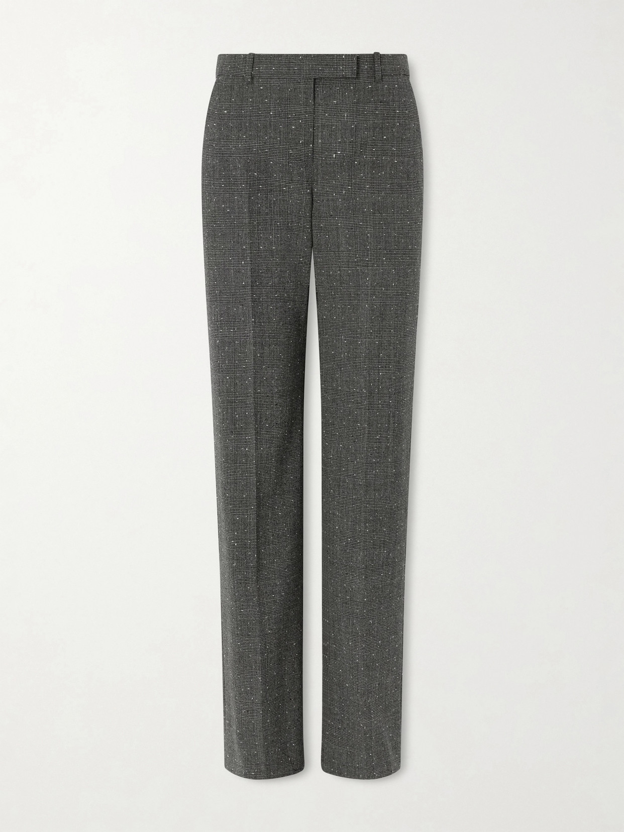 Alexander Mcqueen Prince Of Wales Wool Straight-leg Pants In Black