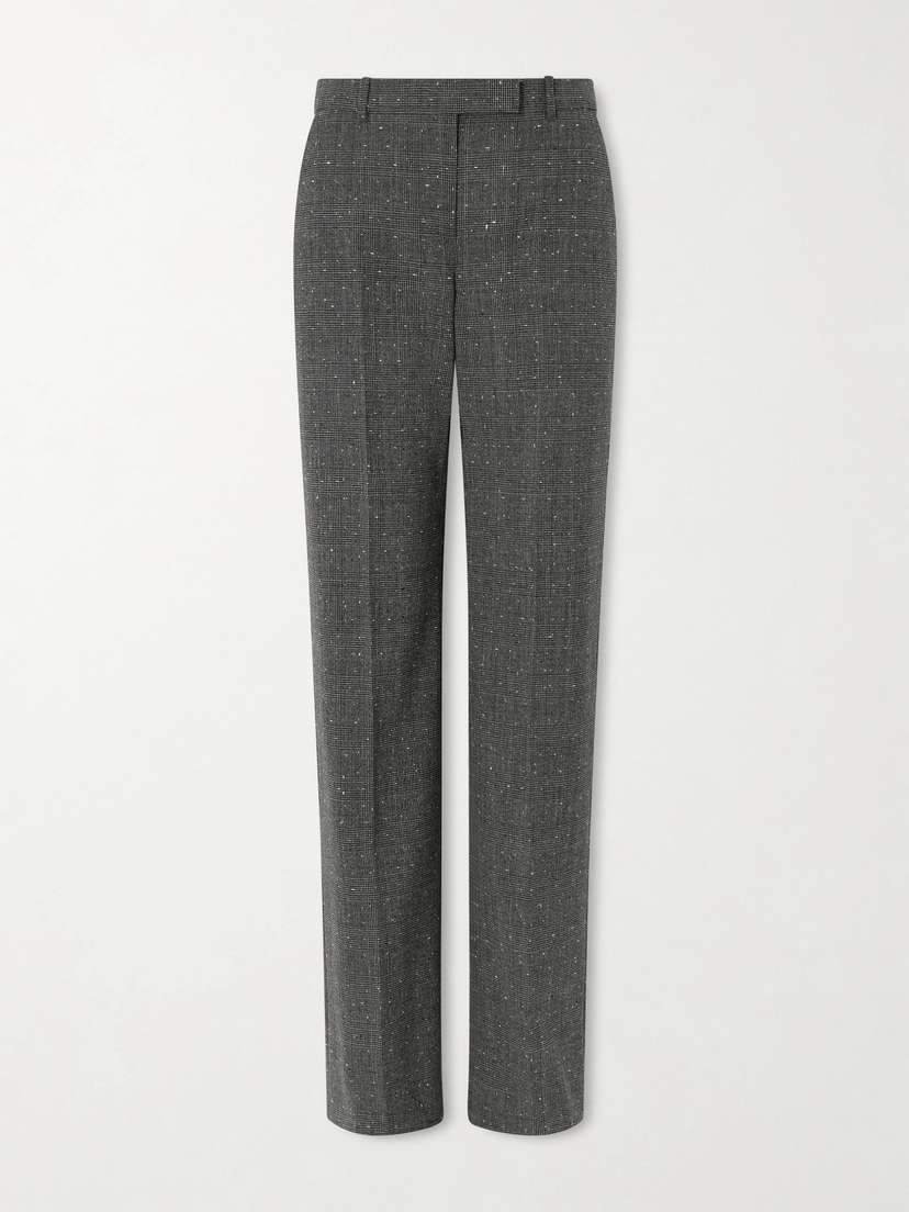 McQueen Prince Of Wales Wool Straight-leg Pants